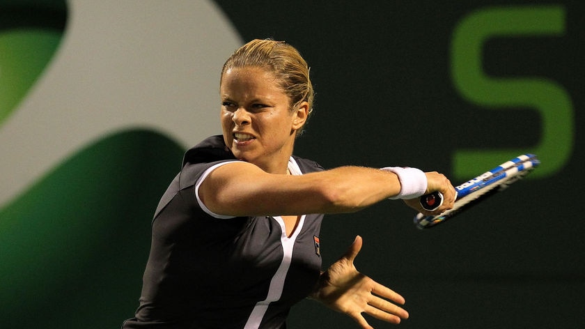 Comeback queens: Clijsters dominated the opening set of her encounter with Henin but then lost out in a tie-break in the second.