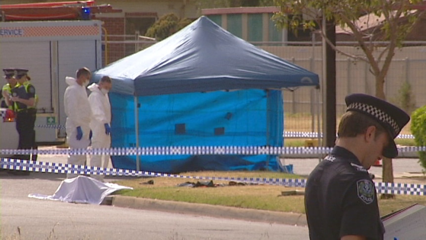 The scene in Adelaide's west where the man's body was found.