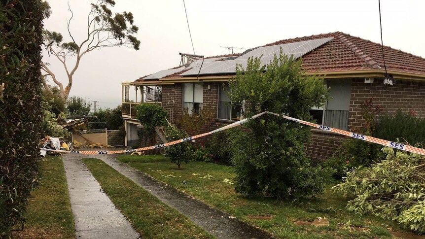 SES crews attended this storm damaged house in Kingston