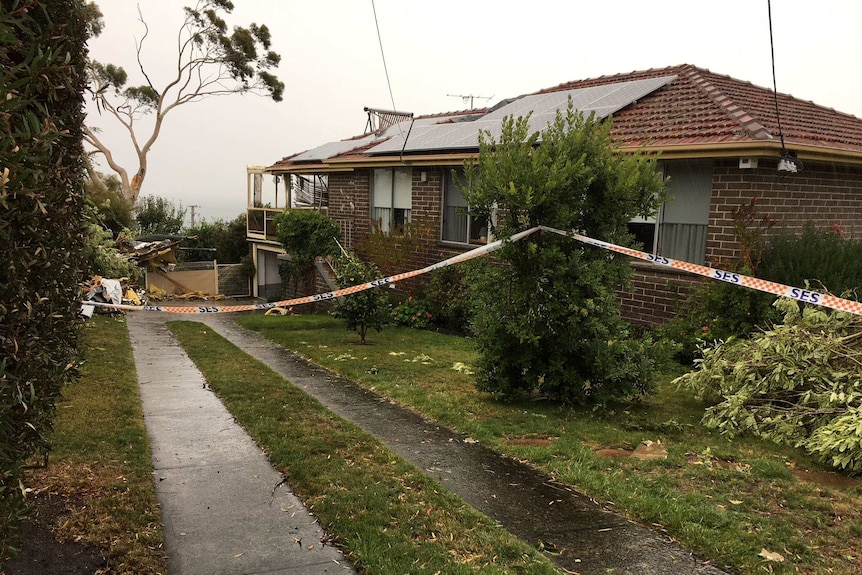 SES crews attended this storm damaged house in Kingston