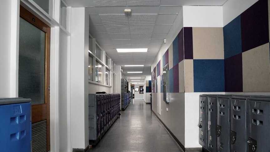 Long empty corridor at Penola High School