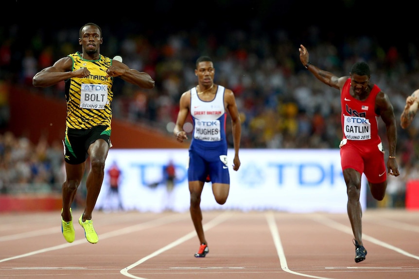 Usain Bolt wins the 200m final at the world athletics championships
