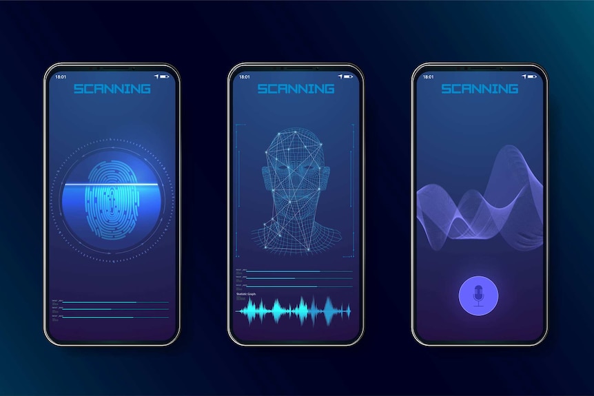 Biometric fingerprint scanners, face recognition and voice recognition for authorization verification