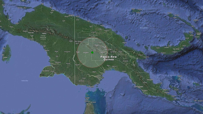 A magnitude-7.5 earthquake has struck the middle of Papua New Guinea.