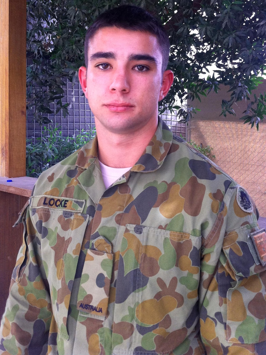 Private Tim Locke at Al Minhad Air Base in the UAE.