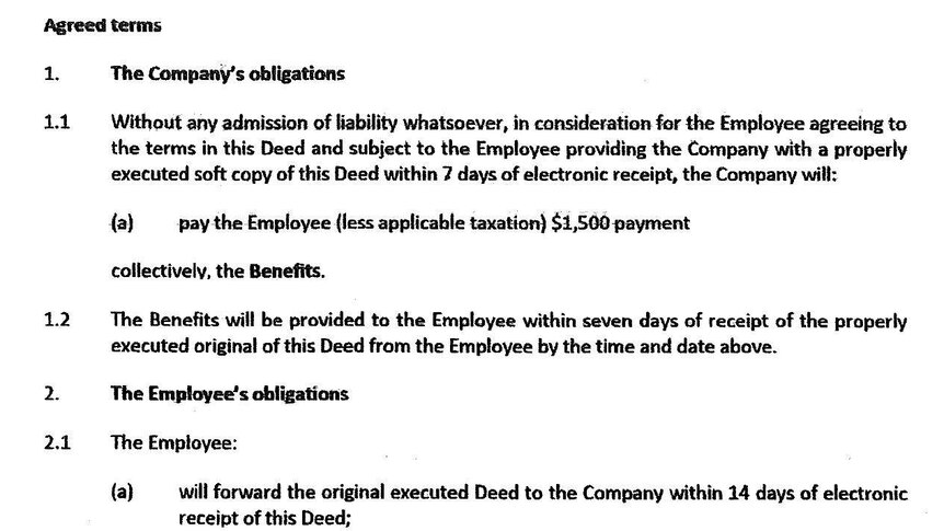 Wilson Security Deed of Release