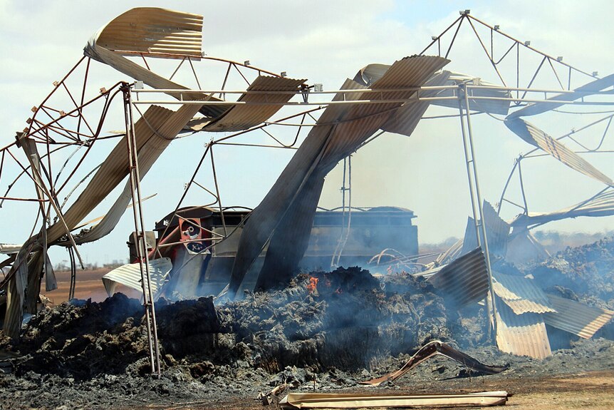 Shed destroyed at Pinkerton Plains
