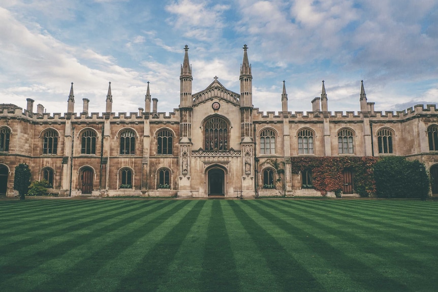 The grounds at the University of Cambridge in the UK.