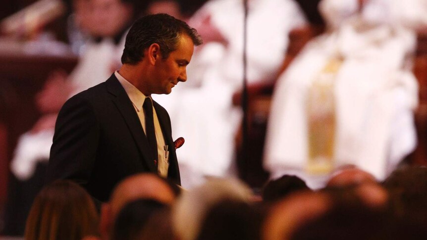 David Malaspina is seen during the state funeral for his father Sisto Malaspina.