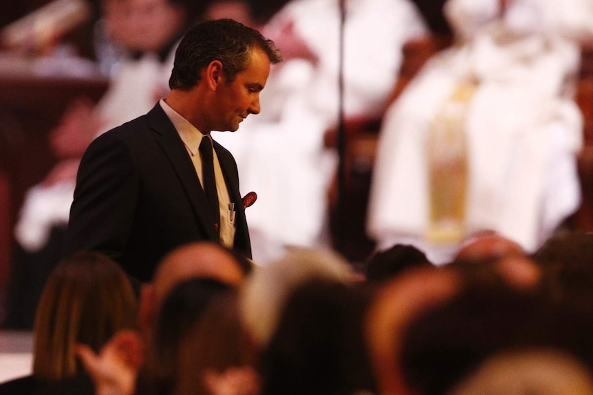 David Malaspina is seen during the state funeral for his father Sisto Malaspina.