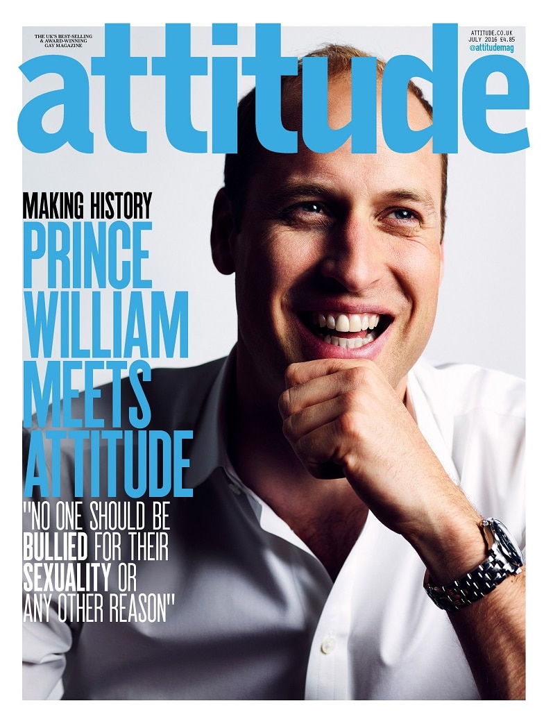 Prince William on the front cover of Attitude magazine