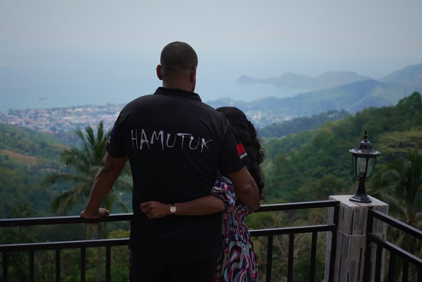 Michael and Bella take in the view of Dili, which has been rebuilt after much of the city was destroyed.