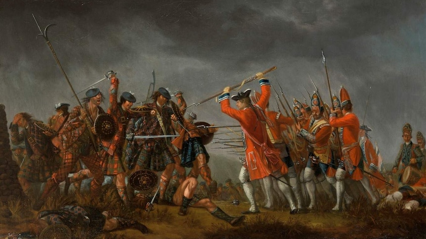 A painting of the Battle of Culloden