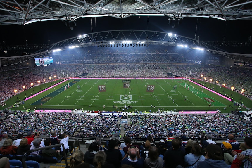 The Sydney Olympic stadium at the 2019 NRL grand final