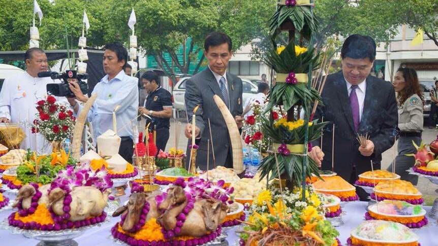A solemn ceremony is held in Bangkok