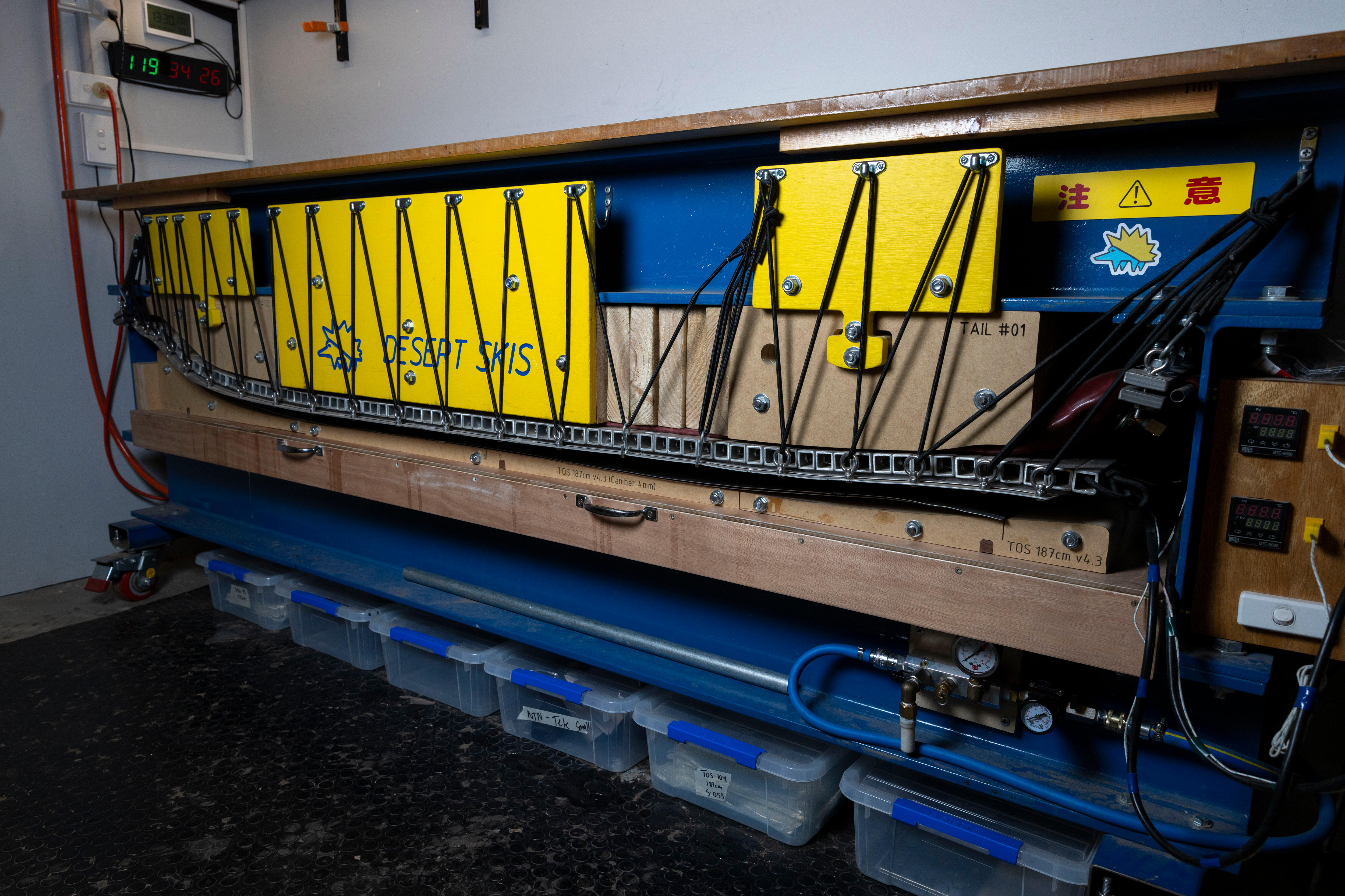 A machine used to make skis.