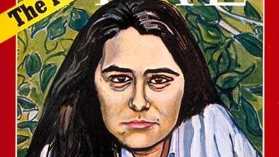 An illustration of a woman on the cover of Time magazine with the banner 'The Politics of Sex'.