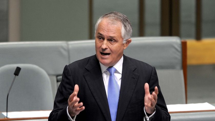 Former opposition leader Malcolm Turnbull speaks during the CPRS debate