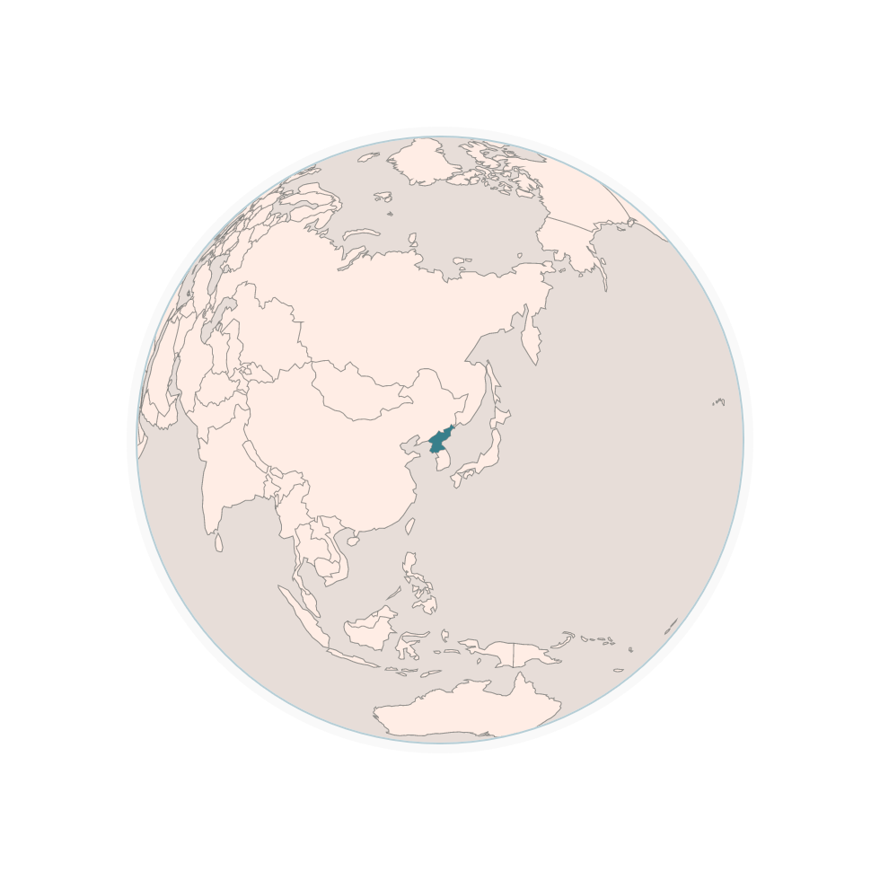 Red circle on globe shows range of North Korea's second ICBM test. Australia is within the circle.