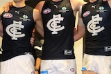 Tight crop generic image of unidentified Carlton players standing together