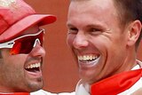 The Redbacks congratulate Johan Botha on another wicket