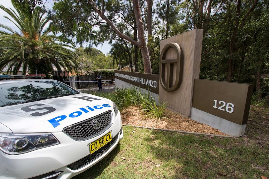 Police on the scene at Scientology centre