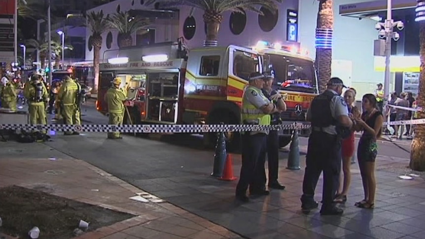 Firefighters had to evacuate the 15-storey building as well as a number of nightclubs in the precinct.