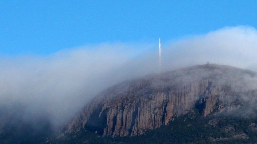 Mount Wellington with cloud over peak