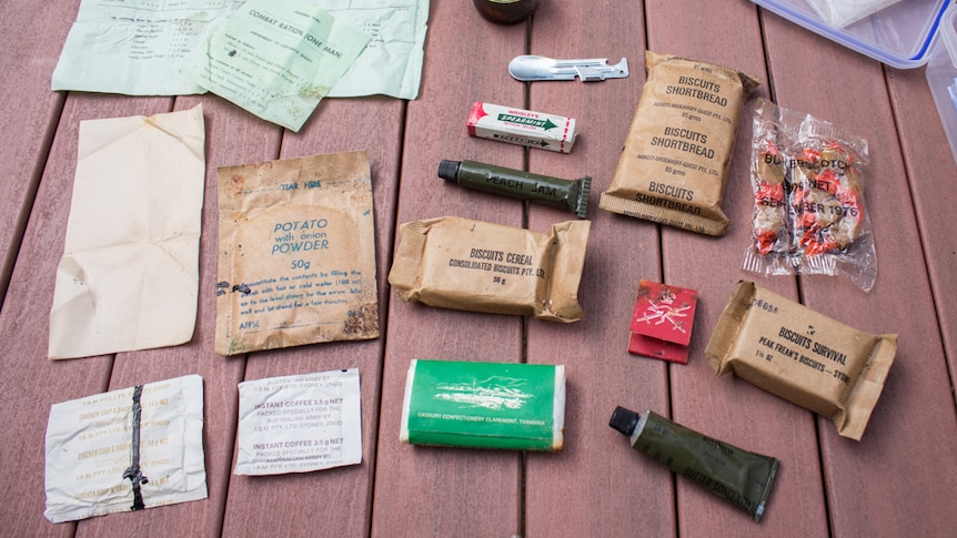 Items in the ration pack from the Vietnam War