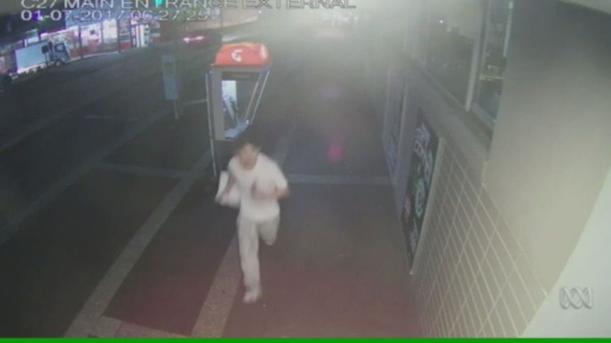 CCTV of a man police want to speak to about a fatal crash at Chester Hill.