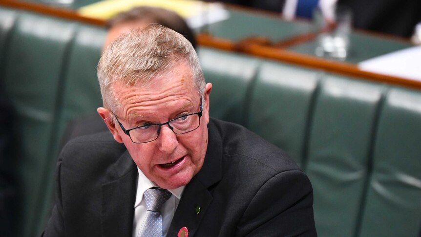 Minister Mark Coulton speaks during House of Representatives Question Time at Parliament House in Canberra