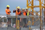 Workers on a construction site.