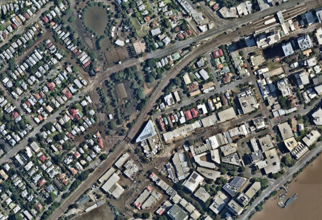 Milton on Wednesday, a day after the Brisbane River peaked.