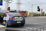 A police car at the scene of the crash in Ringwood in Melbourne's east.