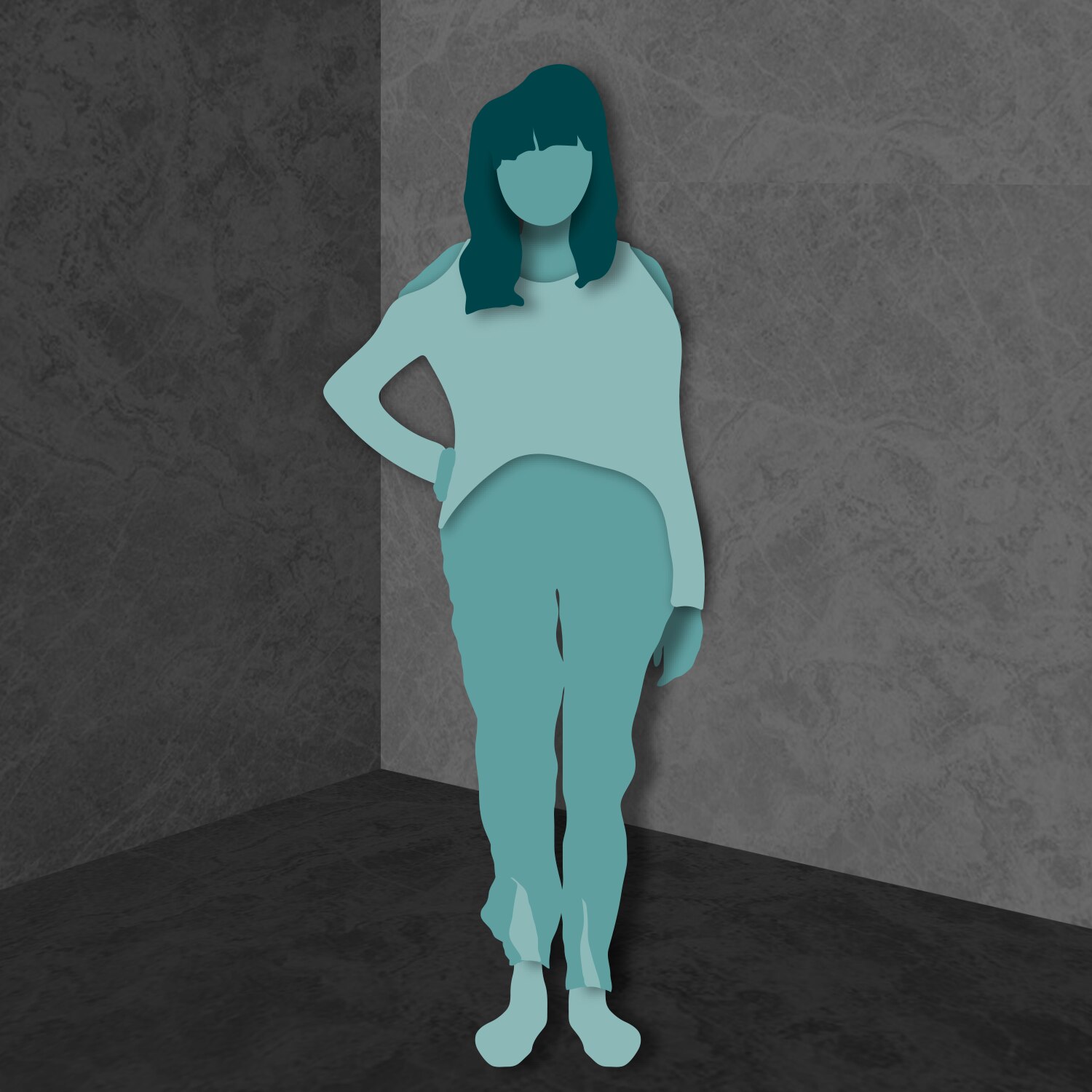 illustration of girl standing in watch house cell who is 11 weeks pregnant