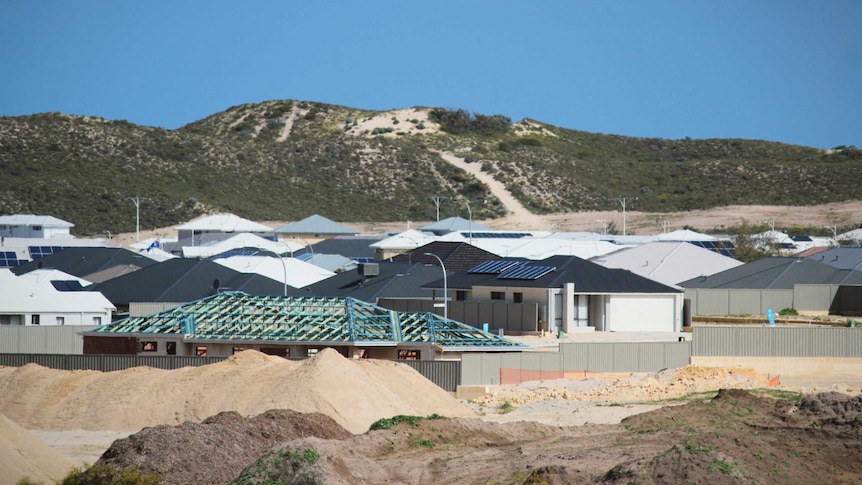 Houses under construction in a coastal sub-division.