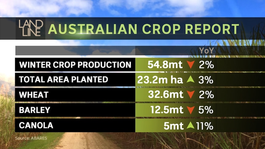 Graph of ABARE crop report