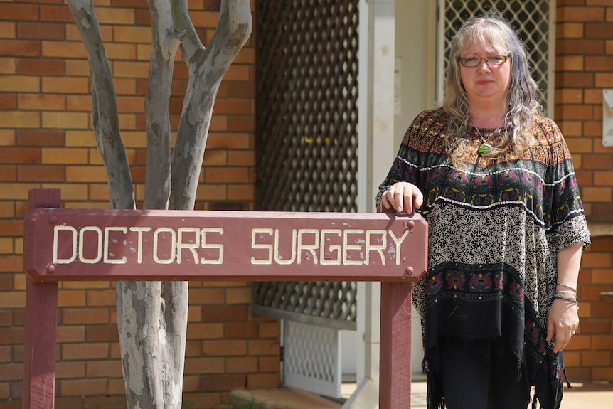 Hazel Burscough in front of doctors surgery in Eidsvold.