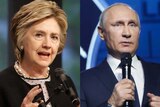 Composite image of Hillary Clinton and Vladimir Putin