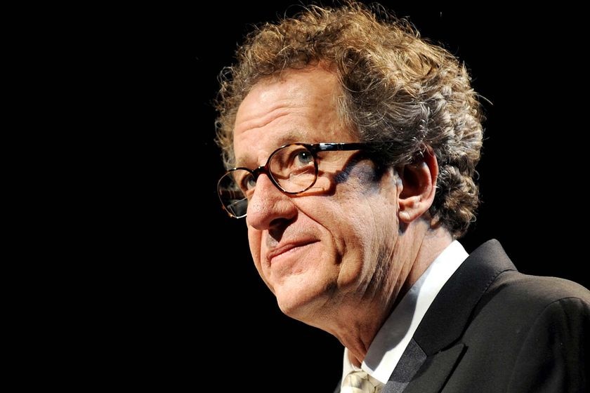 Actor Geoffrey Rush speaks in Melbourne