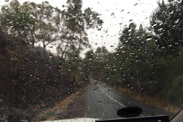 Rain on windscreen