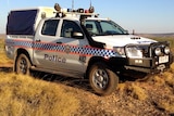 NT Police vehicle in remote location.