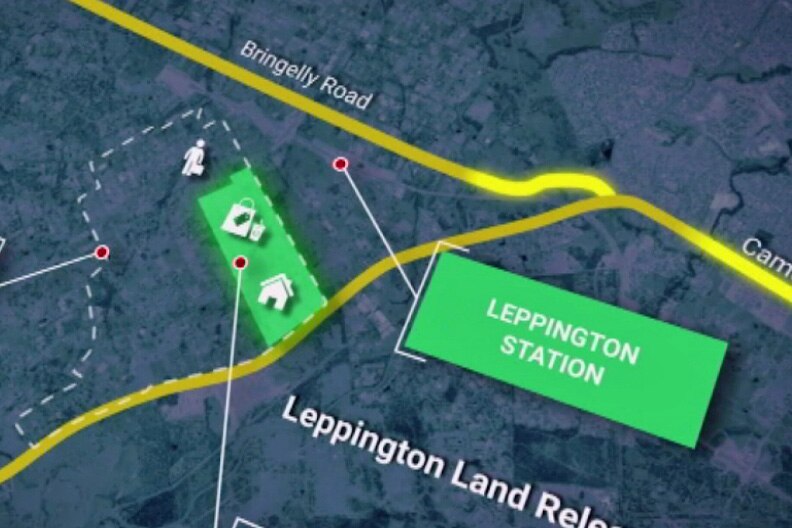 The NSW Government says 2,500 homes will be built near Leppington railway station in Sydney's south-west.