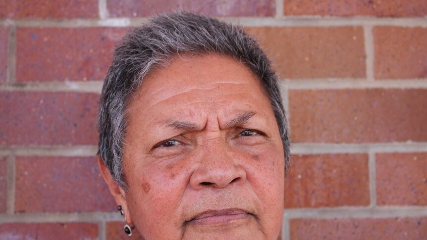 Portrait of Josephine Akee of the Indigenous Community Elders Group looking at the camera