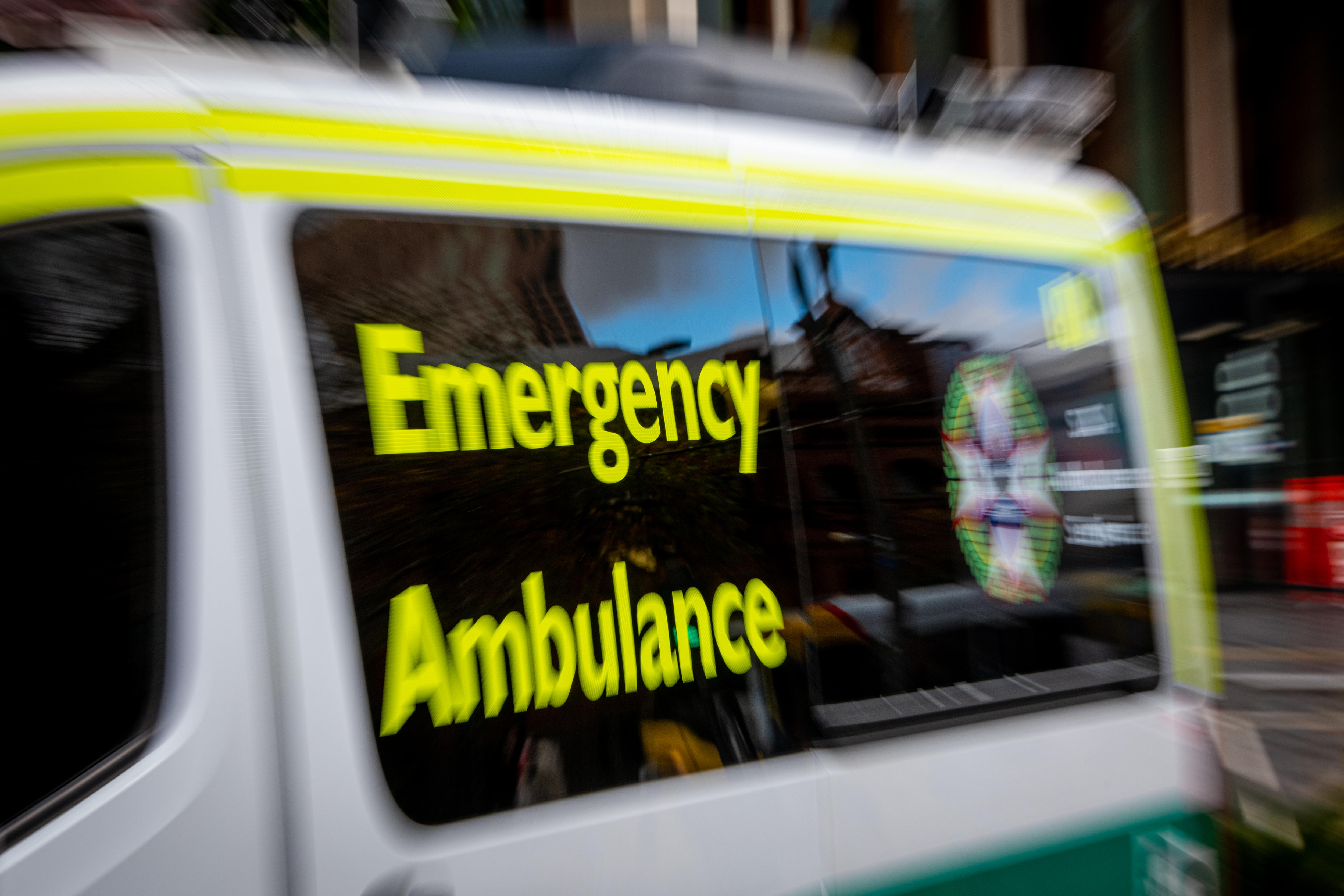 An ambulance in Adelaide's CBD.