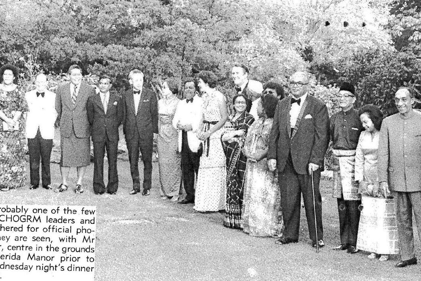 CHOGRM leaders pose for a photo at Berida Manor in 1978.