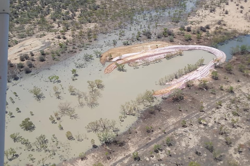 a dam, full with water.