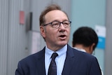 Kevin Spacey outside london court