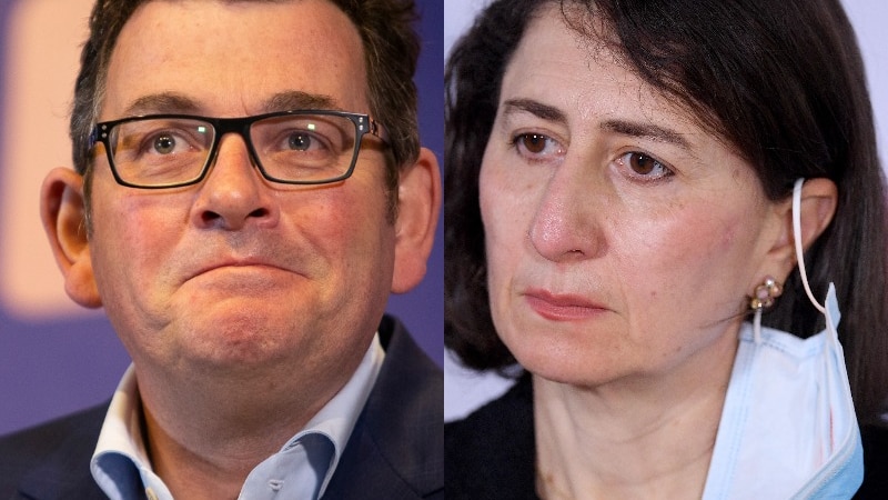 A composite image of Daniel Andrews and Gladys Berejiklian