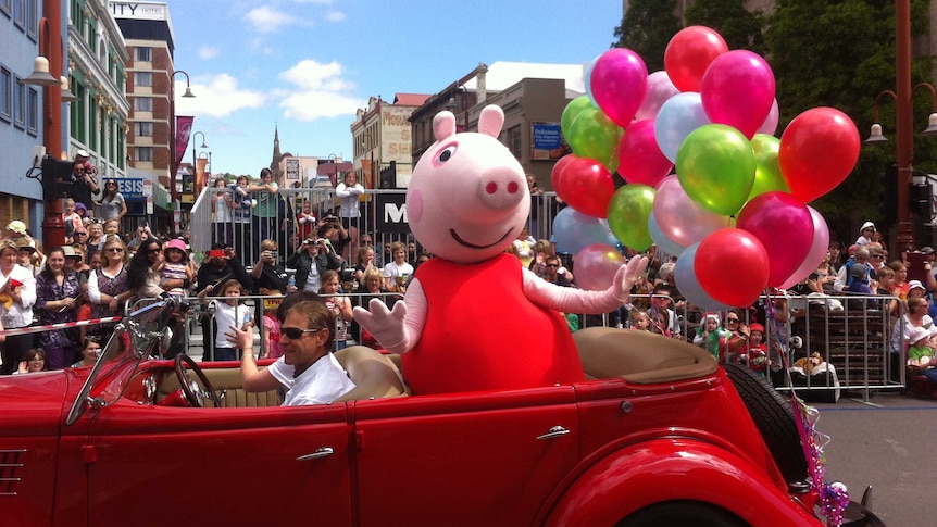 Peppa Pig makes an appearance at the Christmas Pageant